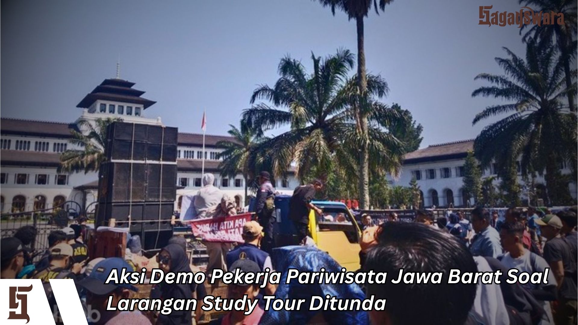 Aksi Demo Pekerja Pariwisata Jawa Barat Soal Larangan Study Tour Ditunda